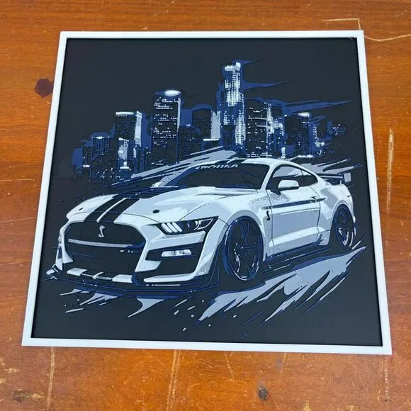 Ford Mustang Cobra Wall Art, Wall Art, Car Art, Textured Art - Picture 2 of 10